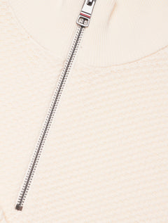 Blusa Tommy Hilfiger Masculina Oval Structure Zip Mock Areia