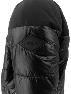 Jaqueta Replay Masculina Nylon Bicolor Preta