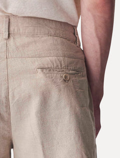 Short Osklen Masculino Fluid Linen Pleats Off-White