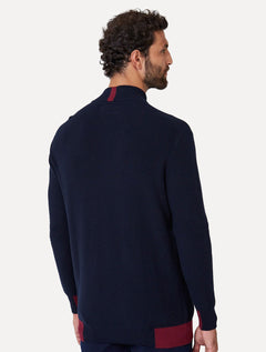 Blusa Dudalina Masculina Tricot Microtextura Azul Marinho