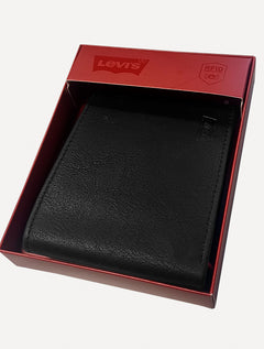 Carteira Levis Masculina Batwing Logo Flat Bifold Preta