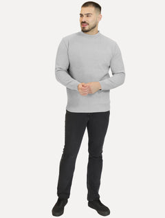 Suéter Dixen Masculino Slim Gola Média Areia Mescla