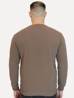 Moletom Dixen Masculino Crewneck Liso Marrom