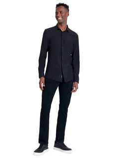 Camisa Aramis Masculina Manga Longa Slim Malha Dupla Preta