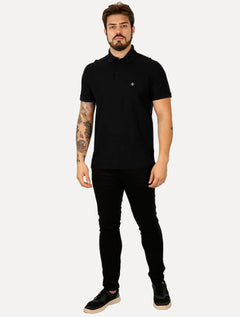 Polo Dudalina Masculina Piquet Comfort Pima Preta