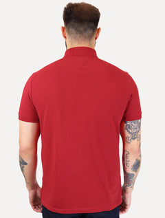 Polo Tommy Hilfiger Masculina Regular Chest Insert Logo Vermelha