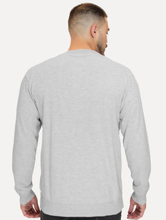 Suéter Dixen Masculino Tricot Crewneck Liso Cinza Mescla Claro