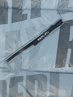 Jaqueta Replay Masculina Overtop Puffer Azul Claro