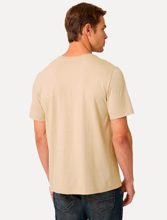 Camiseta Dudalina Masculina Essentials Modal Logo Cáqui Médio