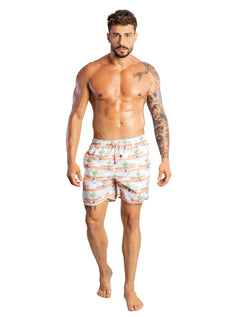 Short Sergio K Masculino D'Água Lebanon Flag Branco