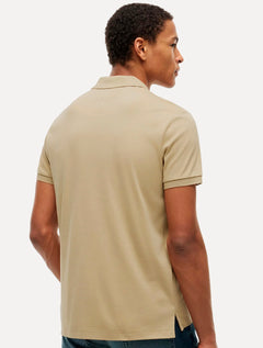 Polo Tommy Hilfiger Masculina Malha Liquid Cotton Seasonal Caqui