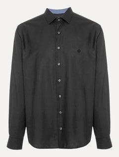 Camisa Dudalina Masculina Slim Fit Superfine Cotton Light Lisa Cinza Médio 53.06.5060 58