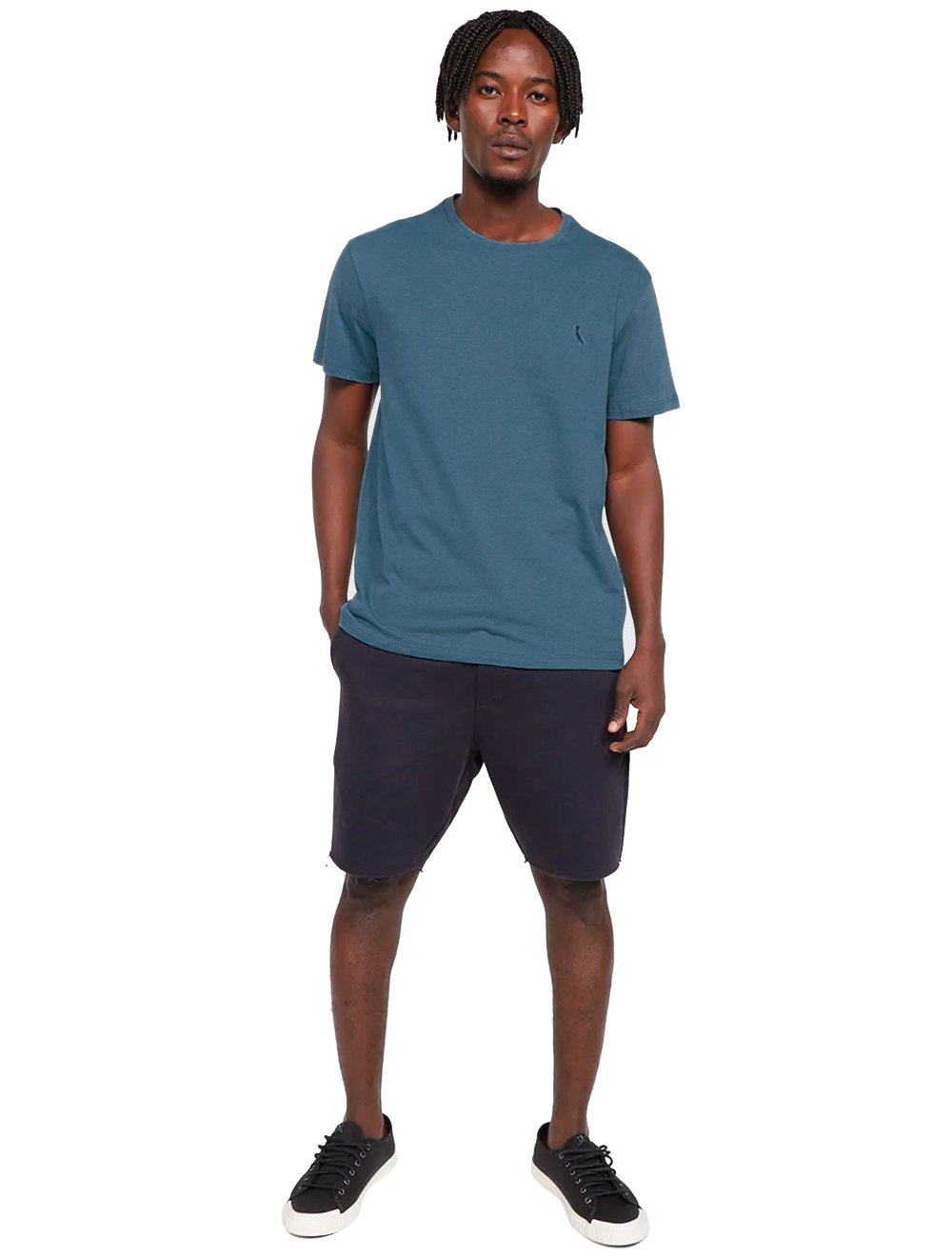 Camiseta Reserva Masculina Piquet Regular Azul Petróleo