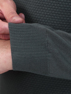 Suéter Dixen Masculina Tricot Manga Longa Frente Texturizada Cinza