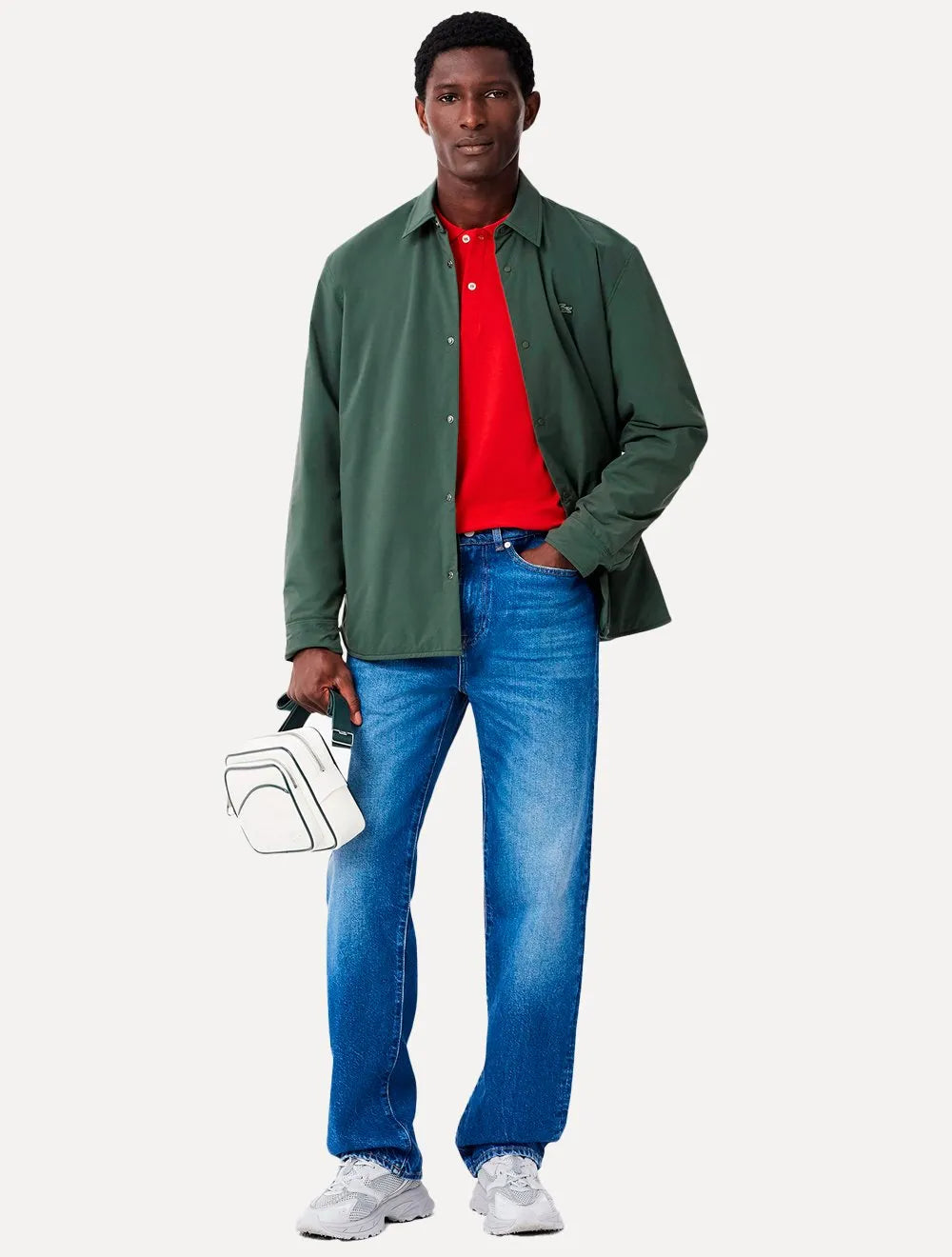 Polo Lacoste Masculina Malha Regular Fit Light Pima Cotton Vermelha