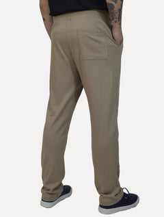 Calça Calvin Klein Masculina Moletom Reta Suedine CK Logo Cáqui