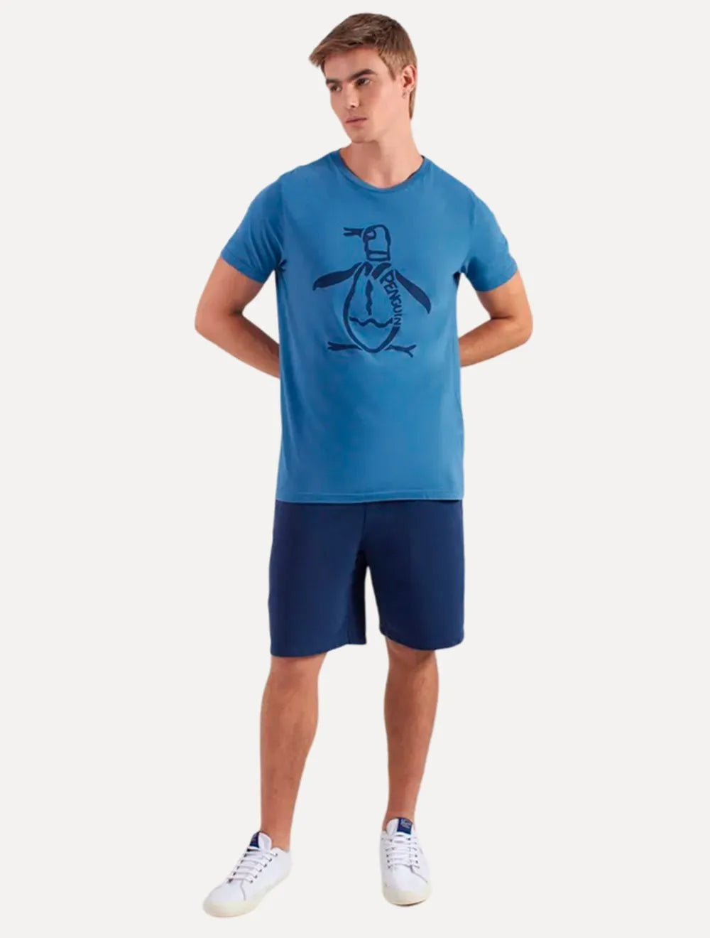 Camiseta Original Penguin Masculina Big Mascot Logo Azul Escuro