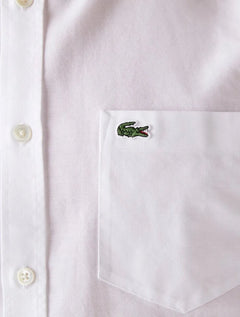 Camisa Lacoste Masculina Regular Fit Oxford Classic Branca