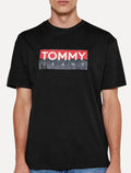 Camiseta Tommy Jeans Masculina Regular Entire Logo Preto