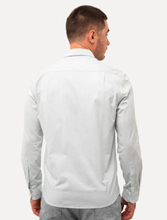 Camisa Ellus Masculina Tricoline LY Slim Italian Cinza