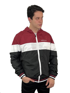 Jaqueta Aeropostale Masculina Corta-Vento Lettering Colors Vermelho/ Preto