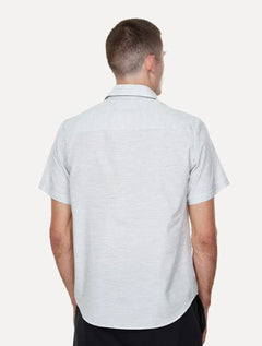 Camisa John John Masculina Manga Curta Stripes Noise Preto Branca