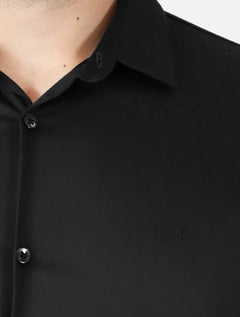Camisa John John Masculina Ultra Slim Black Logo Preta