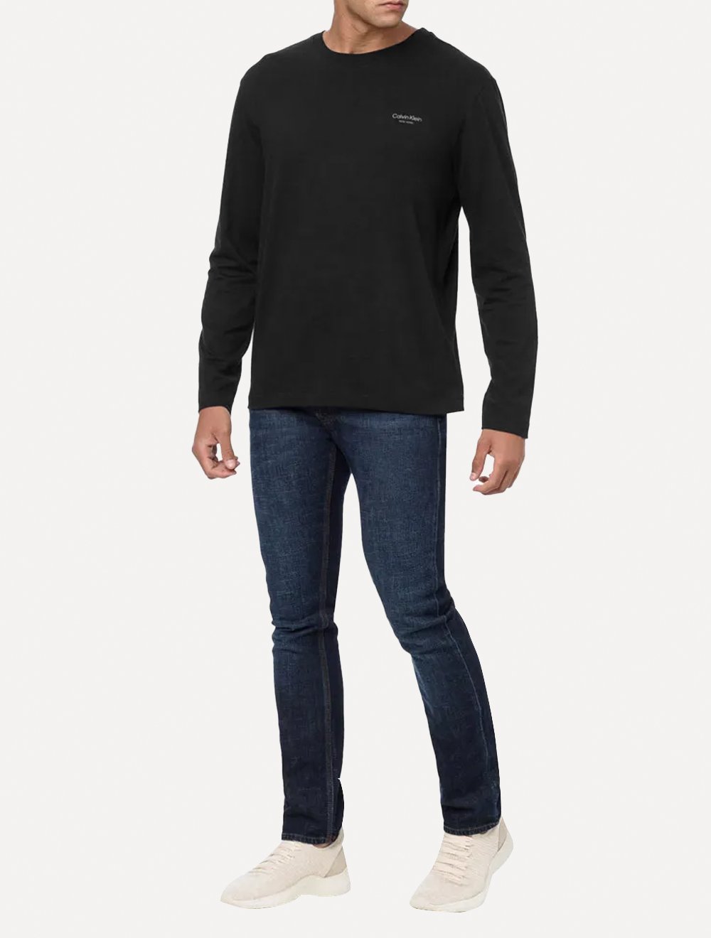 Blusa Calvin Klein Jeans Masculina Manga Longa CK New York Preta