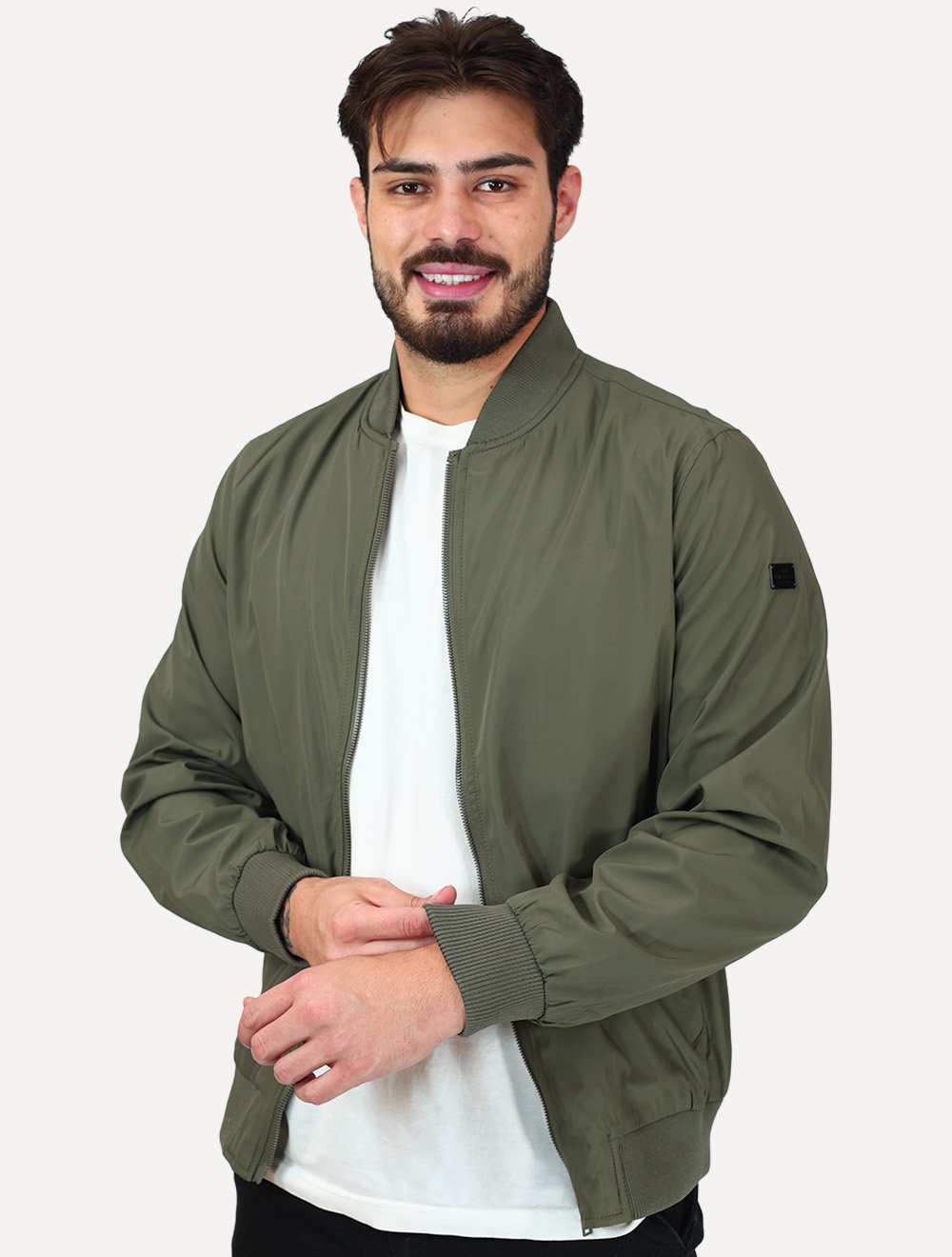 Jaqueta King & Joe Masculina Nylon Premium Bomber Verde Militar