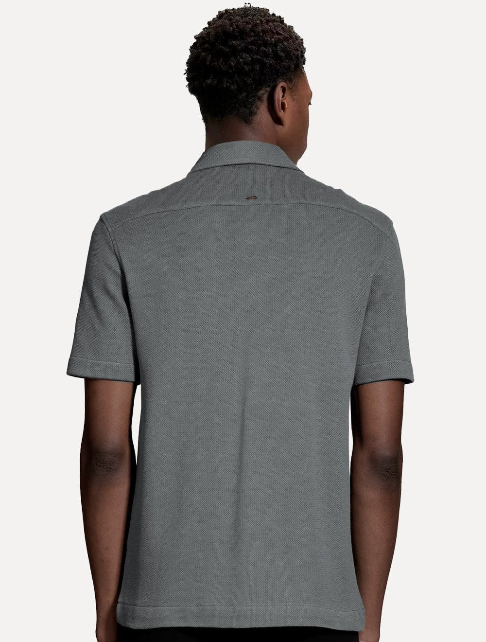 Camisa Aramis Masculina Manga Curta Piquet Bowling Tricot Cinza