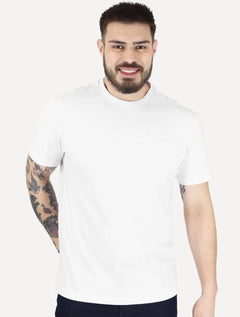 Camiseta Calvin Klein Masculina Piquet Rubber Patch Mono Logo Branca