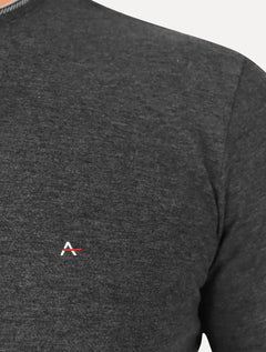 Camiseta Aramis Masculina Grey Friso Gola Grafite Mescla