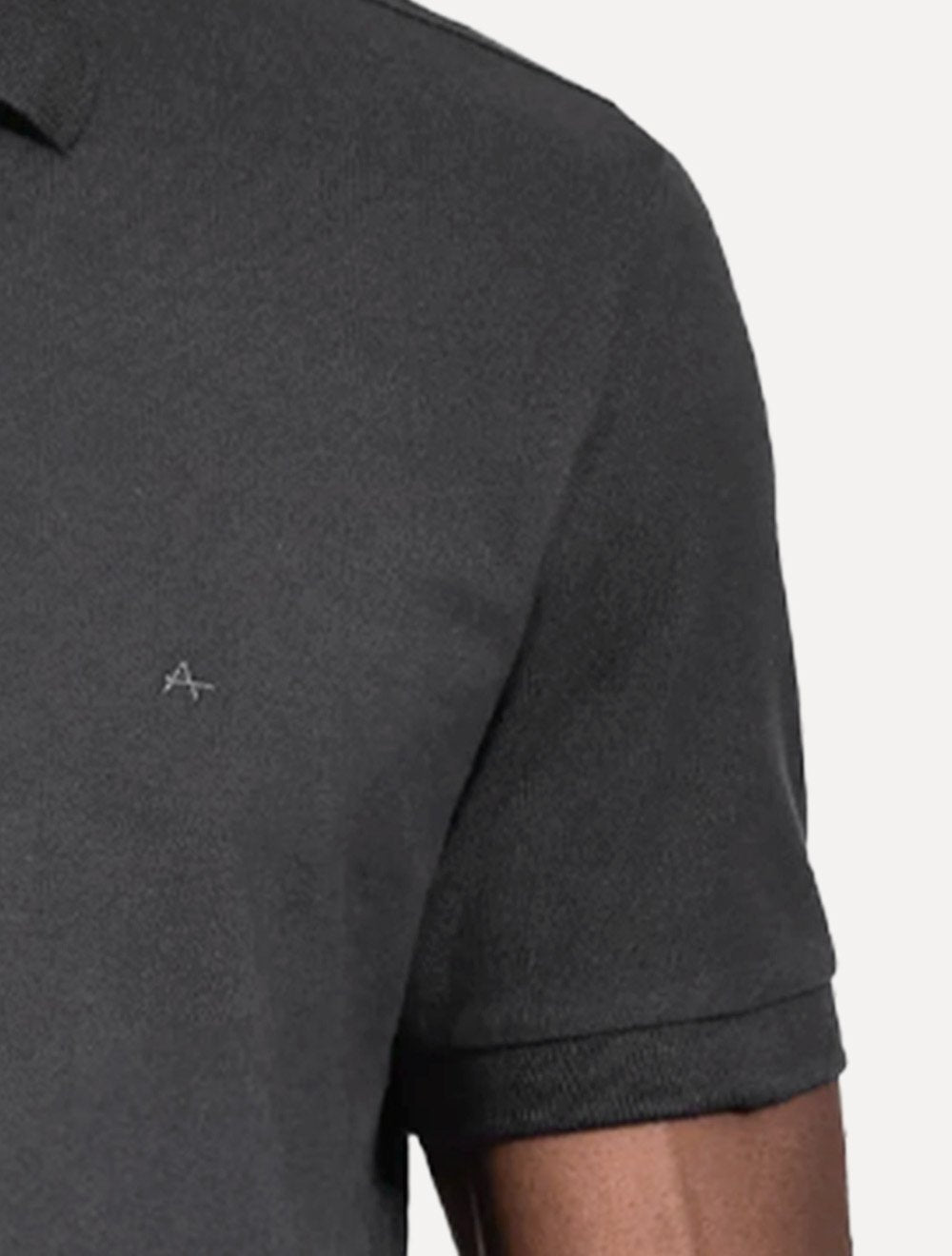 Polo Aramis Masculina Basic Piquet Mono Cinza Escuro