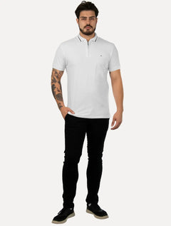 Polo Aramis Masculina Piquet New Classic Zíper Branca