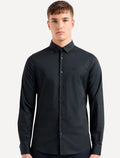 Camisa Armani Exchange Masculina Cotton Slim Fit Mono Logo Azul Marinho