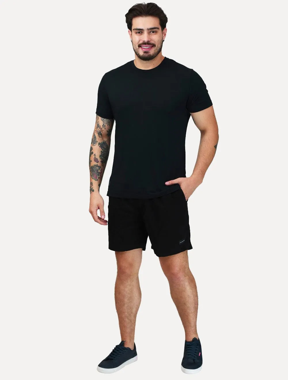 Short Calvin Klein Jeans Sarja Masculino Color Elastic Silk Logo Preto