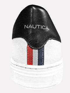 Tênis Nautica Masculino SL Couro Preto/Branco