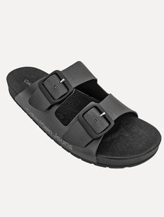 Chinelo Calvin Klein Jeans Slide Duas Fivelas Preto