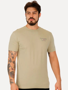 Camiseta Tommy Hilfiger Masculina Brand Love Small Logo Cáqui
