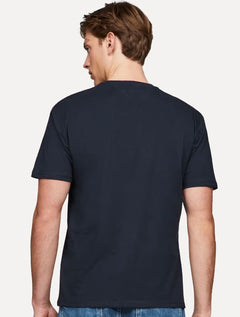 Camiseta Tommy Jeans Masculina Regular Entire Logo Azul Marinho