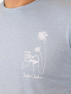 Camiseta John John Regular Beach Chair Azul Claro Mescla