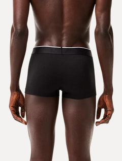 Cueca Lacoste Trunk Boxer Jersey Croco Print Branca Preta Cinza Pack 3UN