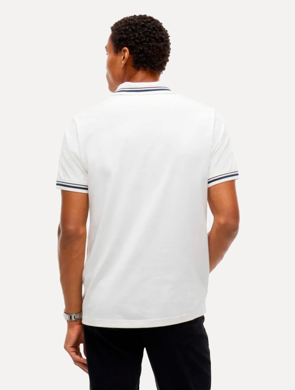 Camisa Polo Tommy Jeans Masculina Piquet Regular Tipped Branca