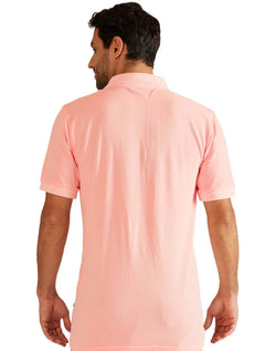 Polo Nautica Masculina Piquet Texture Collar Rosa Claro