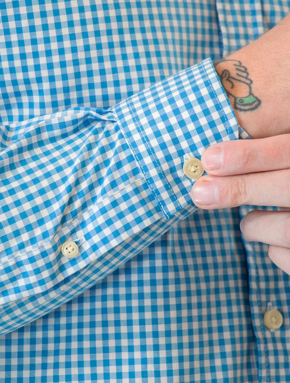 Camisa Ralph Lauren Masculina Slim Fit Stretch Poplin Azul Capri