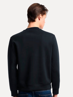 Blusa Moletom Emporio Armani Masculina Essential EA Logo Embroidery Azul Marinho