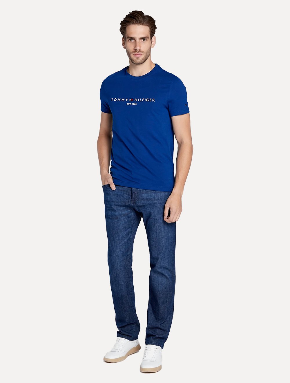 Camiseta Tommy Hilfiger Masculina Core Logo Tee Azul Royal