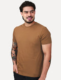 Camiseta Aramis Masculina Basic Lisa Mono Icon Marrom Médio