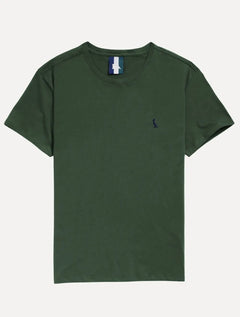 Camiseta Reserva Masculina Slim Algodão Peruano Verde Escuro