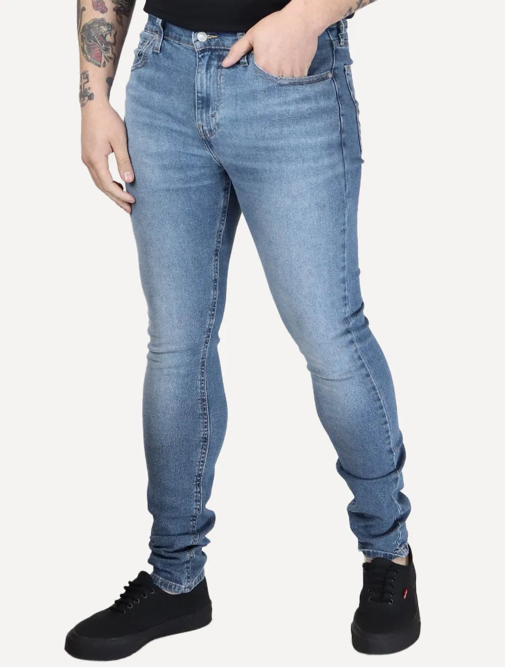 Calça Levis Jeans Masculina 510 Skinny Stoned Azul Médio